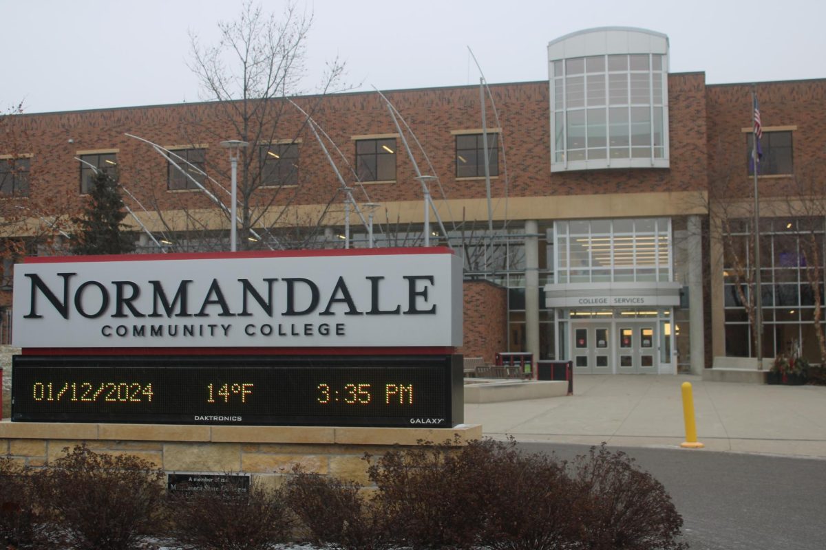 The front entrance of Normandale Community College Jan. 12. Many Park students attend Normandale for their PSEO classes.
