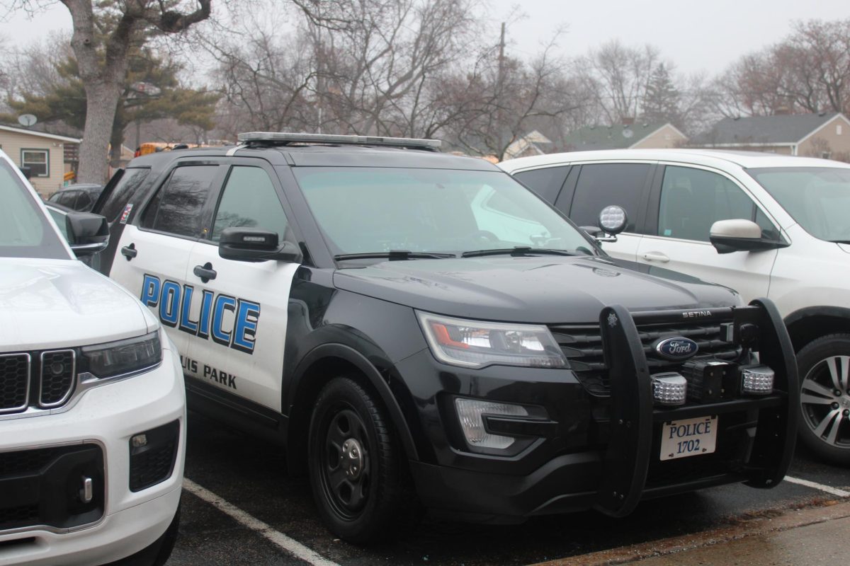Police cars are stationed around Parks campus Jan. 24. Following the safety incident on Jan. 18, Park has taken more safety measures such as increased police presence, closed campus for lunch and block scheduling for all of finals week.
