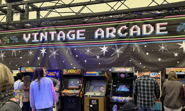 The vintage arcade at the Totally Rad Vintage Fest Feb. 4. The arcade was filled with retro video games to play.