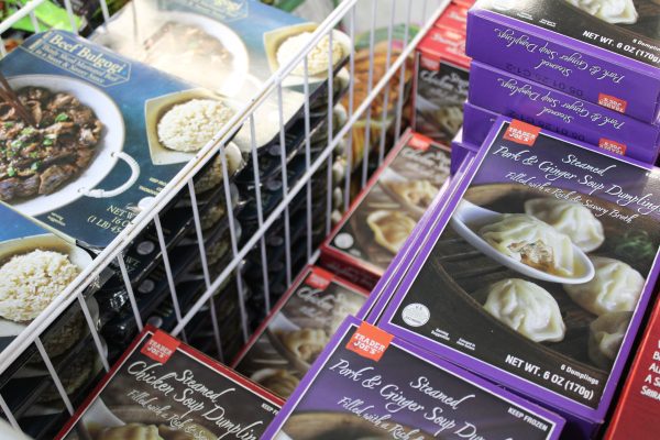 Soup dumplings in Trader Joes freezer aisle March 24. Items like these have recently been recalled for the presence of plastic in the food.