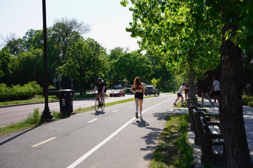 Walkers, runners and cyclists take to the lakes trails May 14. Every year Minnesotans look forward to the warm weather.