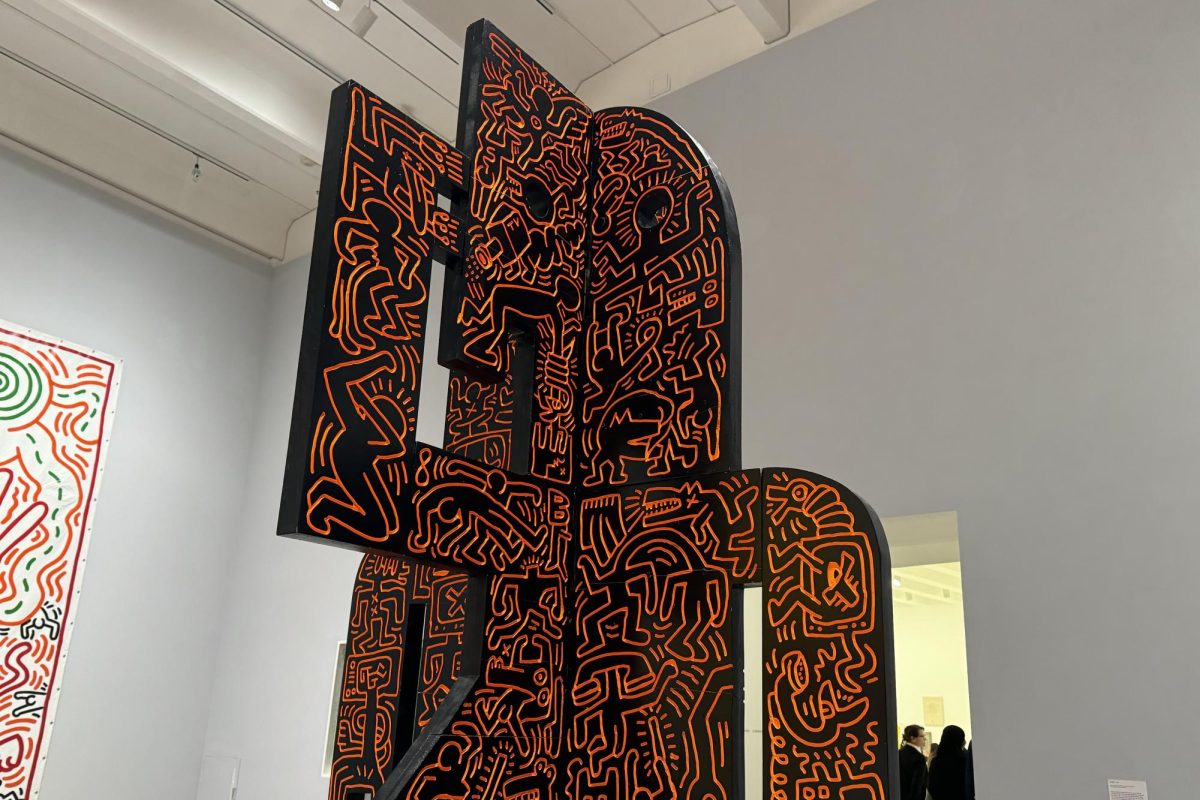Sculpture by Keith Haring. Haring had an exhibit in the museum dedicated in displaying his art May 24.
