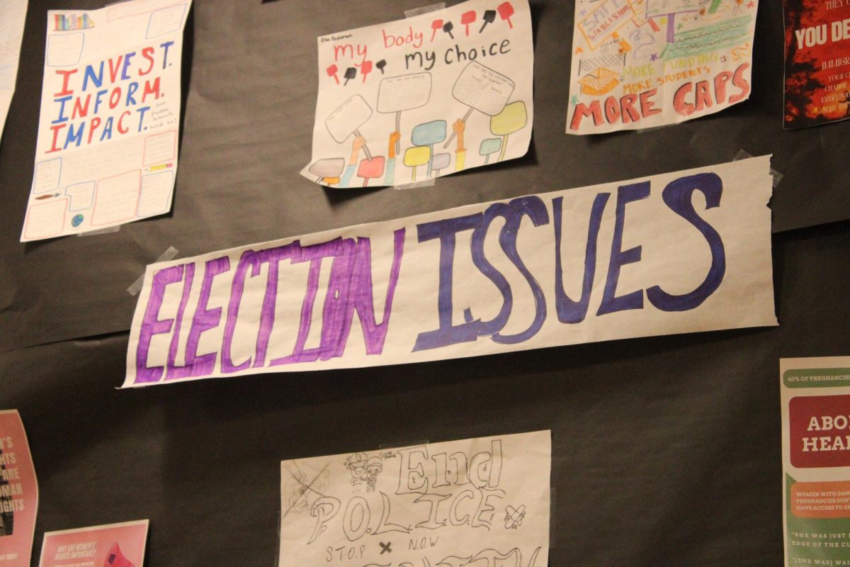 Park students create art of the social issues that matters most to them Nov. 21. Despite Park's curriculum lending itself to political expression, the absence of the Israel-Palestine conflict within the classroom is noticeable. 