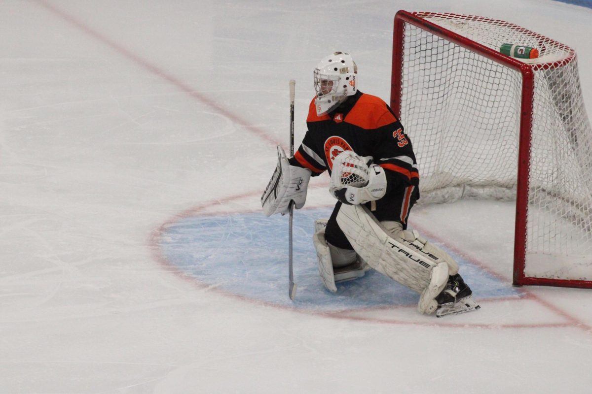 Senior Max Cherevatenko prepares for a shot Nov. 26. Cherevatenko is Park's starting goalie.