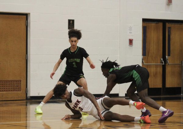 Senior Marley Curtis gets fouled while attempting to score. Dec. 14. Park beat Park Center 90-67.